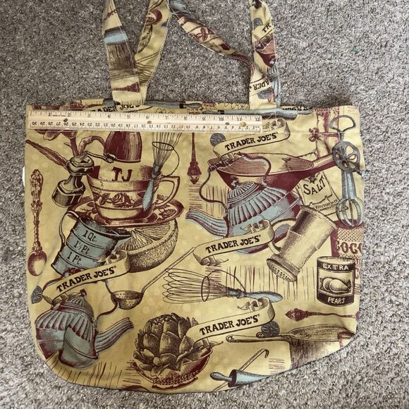 Trader Joe’s Reusable Canvas Tote Kitchen Grocery Boston Motifs - Picture 8 of 11